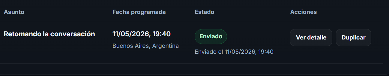 Ver estado de recordatorios